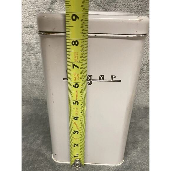 Vintage Tin Sugar Canister With Lid Made In USA - Picture 6 of 7